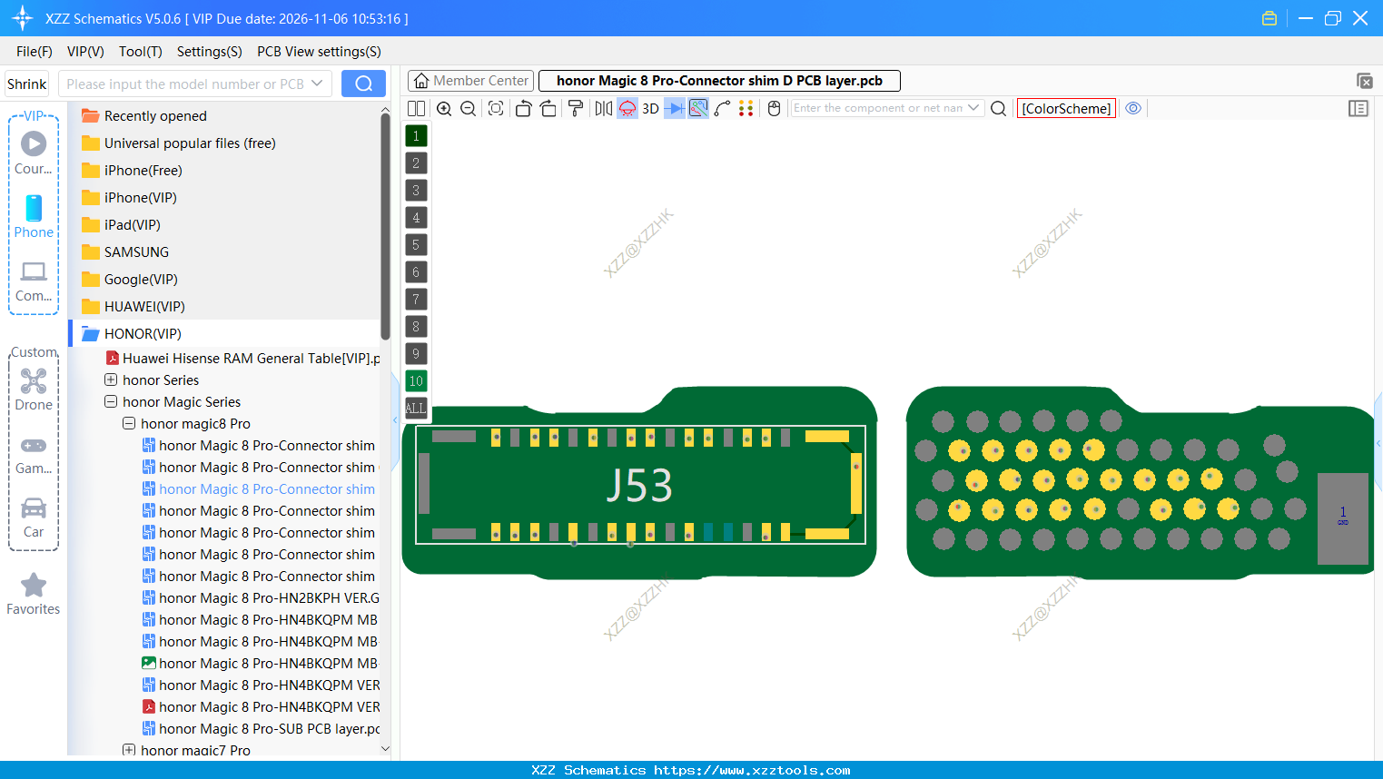 Honor Magic 8 Pro-Connector Shim D PCB Layer